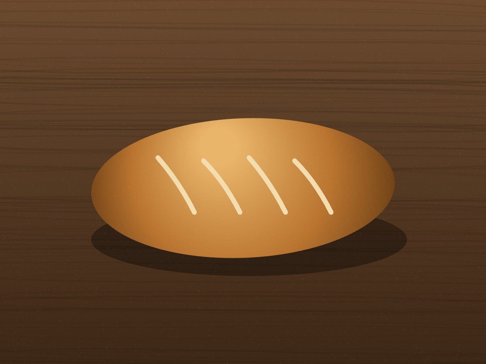 An illustrated loaf of bread with diagonal slashes on top